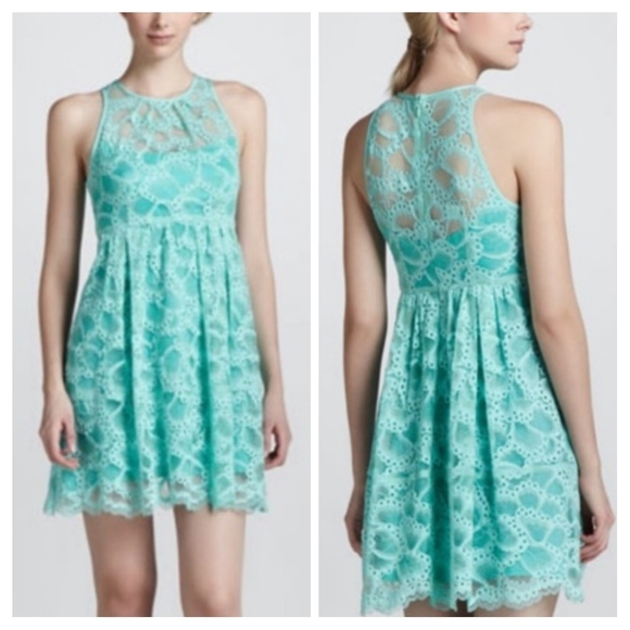 Nanette Lepore Dresses & Skirts - Nanette Lepore Mint Secret Escapes Lace Dress 6